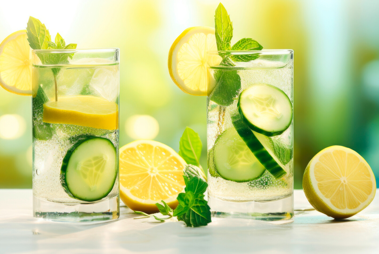 Rezeptidee Zitronen-Gurken-Minze-Wasser